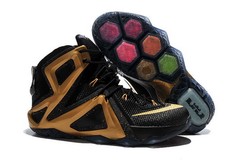Mens Nike Nike Lebron 12 (xii) Gold Black Taiwan
